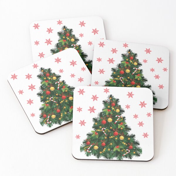 Item preview, CHRISTMAS TREE AND RED SNOW FLAKES designed and sold by Steven  LaRussa.