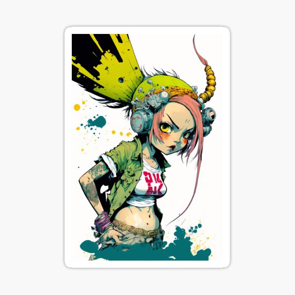 Anime Skate Punk Girl Sticker for Sale by bobbi-gyre