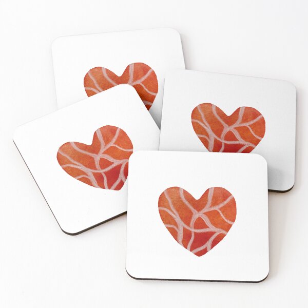 Item preview, Red big textured heart watercolor hand drawn designed and sold by Yana Mustafina | Boho Soulful Designs.