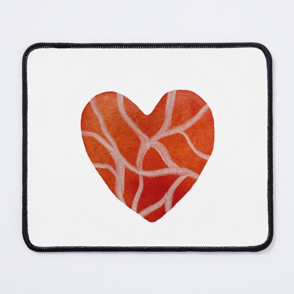 Item preview, Red big textured heart watercolor hand drawn designed and sold by Yana Mustafina | Boho Soulful Designs.