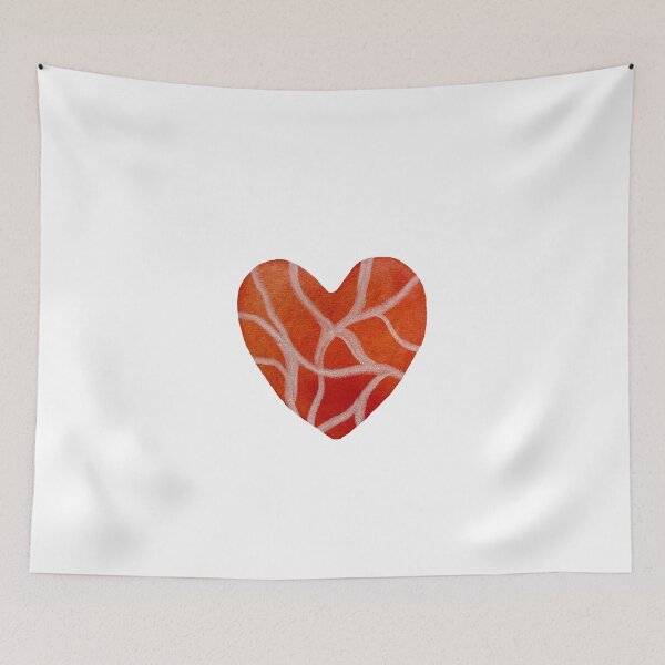 Item preview, Red big textured heart watercolor hand drawn designed and sold by Yana Mustafina | Boho Soulful Designs.