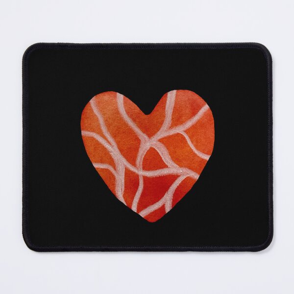 Item preview, Red big textured heart watercolor hand drawn black designed and sold by Yana Mustafina | Boho Soulful Designs.
