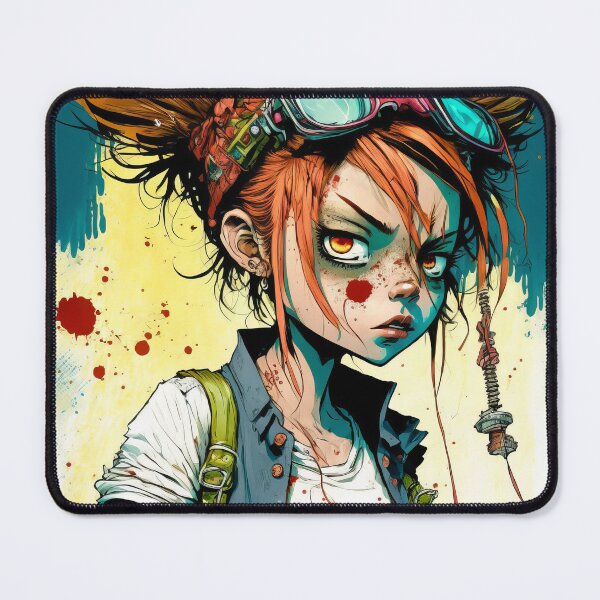 Item preview, Redhead Space Buns Punk Rock Schoolgirl Comic Art #4 designed and sold by Unicorn Trainwreck.