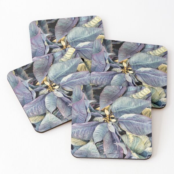 Item preview, Blue Glitter Christmas Poinsettias designed and sold by TheSplitWindow.