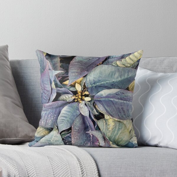 Item preview, Flores de Pascua navideñas con purpurina azul designed and sold by TheSplitWindow.