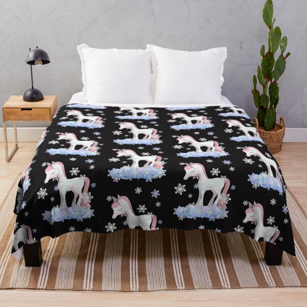 Item preview, Cute Norwegian Fjord Horse sleeping in Snow Cloud with Snowflakes designed and sold by cuteunicornshop.