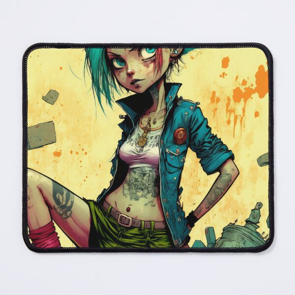 Item preview, Blue Hair Punk Rock Schoolgirl Comic Art #6 designed and sold by Unicorn Trainwreck.