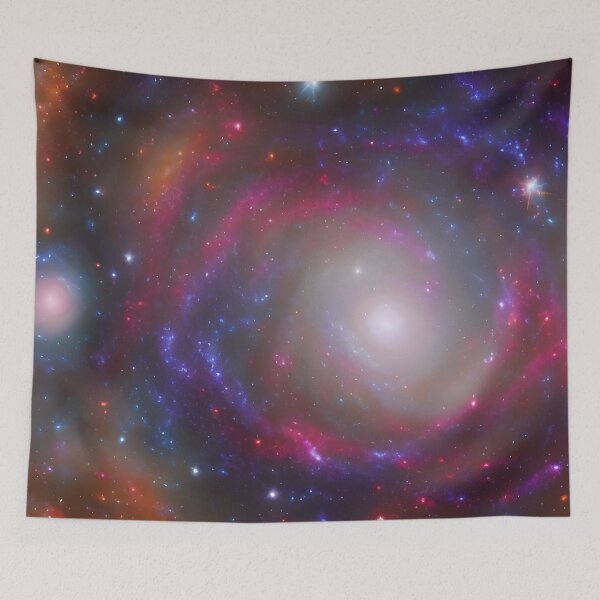 Item preview, Vibrant Spiral Galaxies in a Violet Sky - Digital Art designed and sold by Alt-Art-Digital.