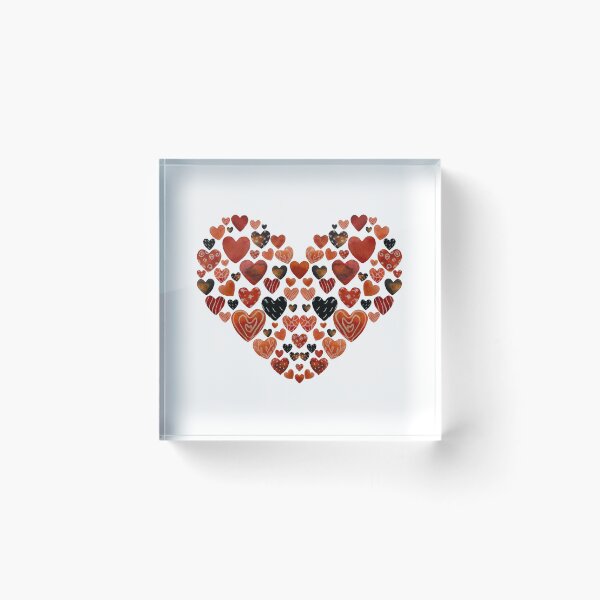 Item preview, Red heart brown design a watercolor sketch designed and sold by Yana Mustafina | Boho Soulful Designs.