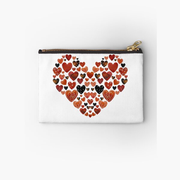 Item preview, Red heart brown design a watercolor sketch designed and sold by Yana Mustafina | Boho Soulful Designs.