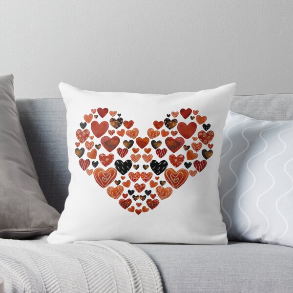 Item preview, Red heart brown design a watercolor sketch designed and sold by Yana Mustafina | Boho Soulful Designs.