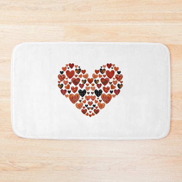 Item preview, Red heart brown design a watercolor sketch designed and sold by Yana Mustafina | Boho Soulful Designs.