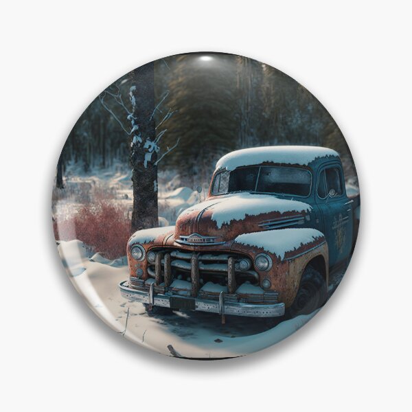 Item preview, Winter Pickup Truck #12, a perfect gift for all American Hot Rod fans designed and sold by RodZnRoll.