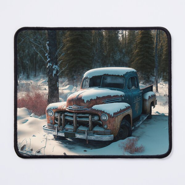 Item preview, Winter Pickup Truck #12, a perfect gift for all American Hot Rod fans designed and sold by RodZnRoll.