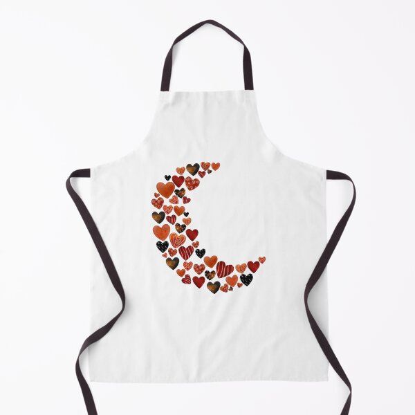 Item preview, Heart crescent half moon red textured watercolor designed and sold by Yana Mustafina | Boho Soulful Designs.