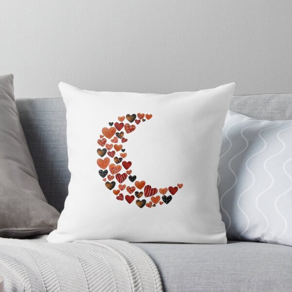 Item preview, Heart crescent half moon red textured watercolor  designed and sold by Yana Mustafina | Boho Soulful Designs.