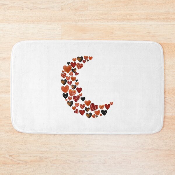 Item preview, Heart crescent half moon red textured watercolor  designed and sold by Yana Mustafina | Boho Soulful Designs.