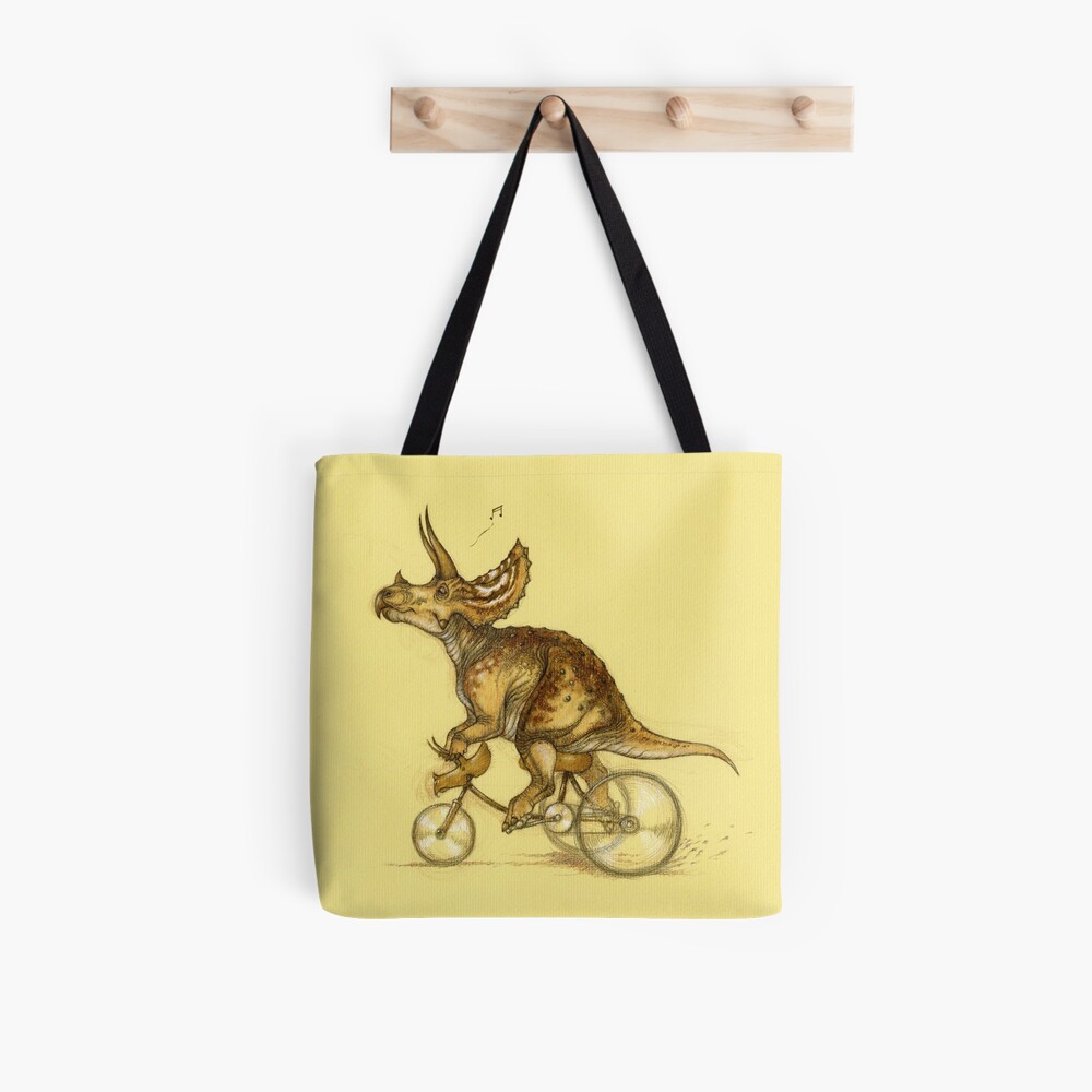 Tricycling Triceratops. Tote Bag