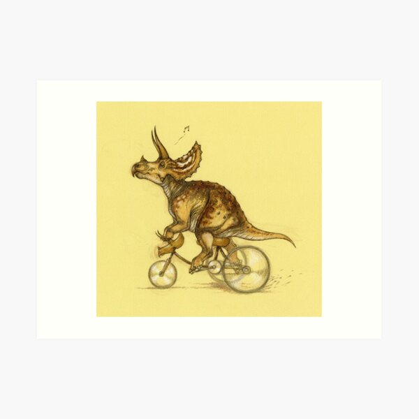 Tricycling Triceratops. Art Print