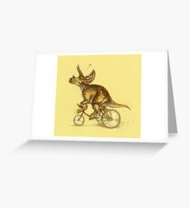 Tricycling Triceratops. Greeting Card