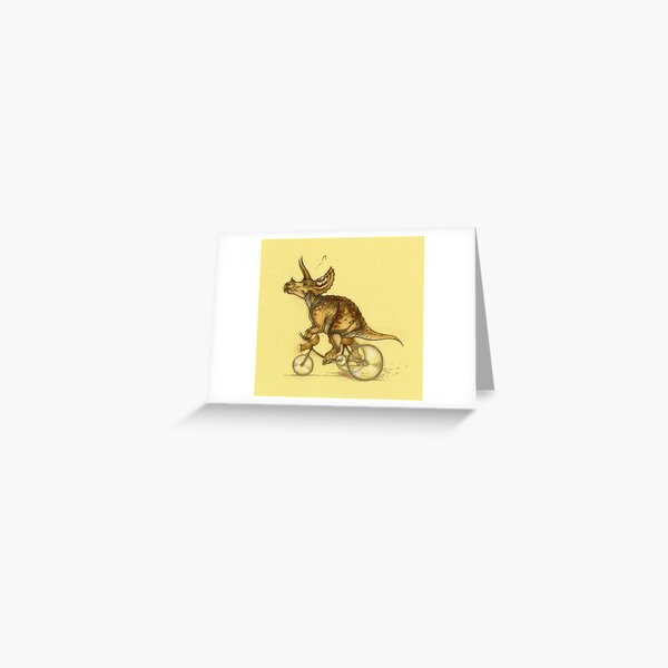 Tricycling Triceratops. Greeting Card