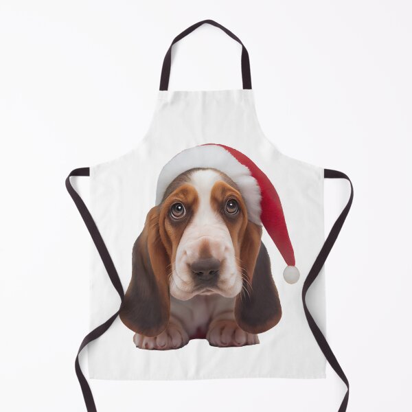 Item preview, Adorable Basset Hound puppy wearing Santa hat designed and sold by Patrick Edwards.