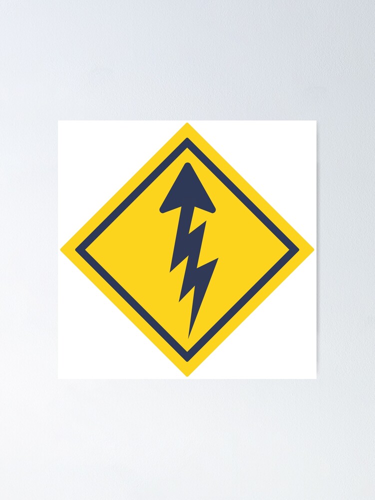 Thumbnail 2 of 3, Poster, "Ride The Lightning" Road Sign designed and sold by EVGuide.