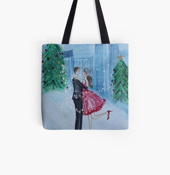 Christmas Romance All Over Print Tote Bag