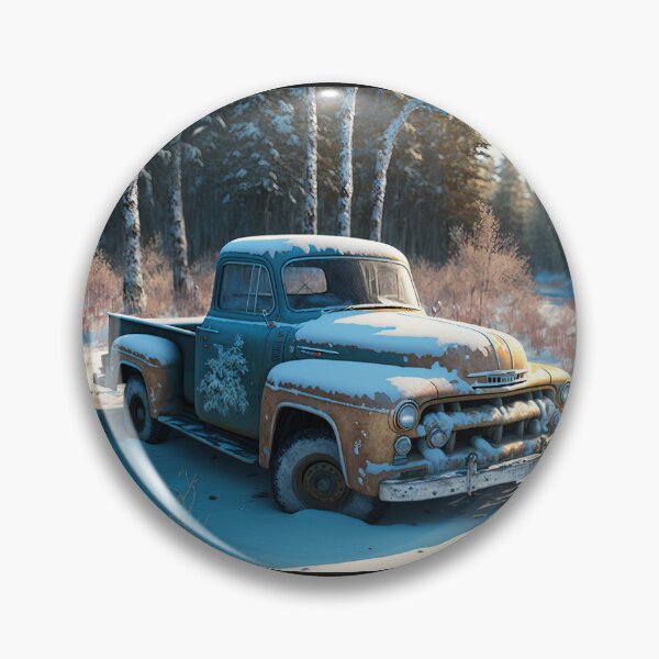Item preview, Winter Pickup Truck #13, a perfect gift for all American Hot Rod fans designed and sold by RodZnRoll.