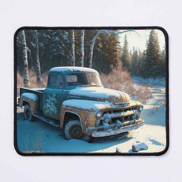 Item preview, Winter Pickup Truck #13, a perfect gift for all American Hot Rod fans designed and sold by RodZnRoll.