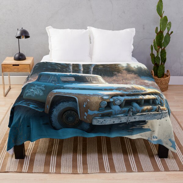 Item preview, Winter Pickup Truck #13, a perfect gift for all American Hot Rod fans designed and sold by RodZnRoll.