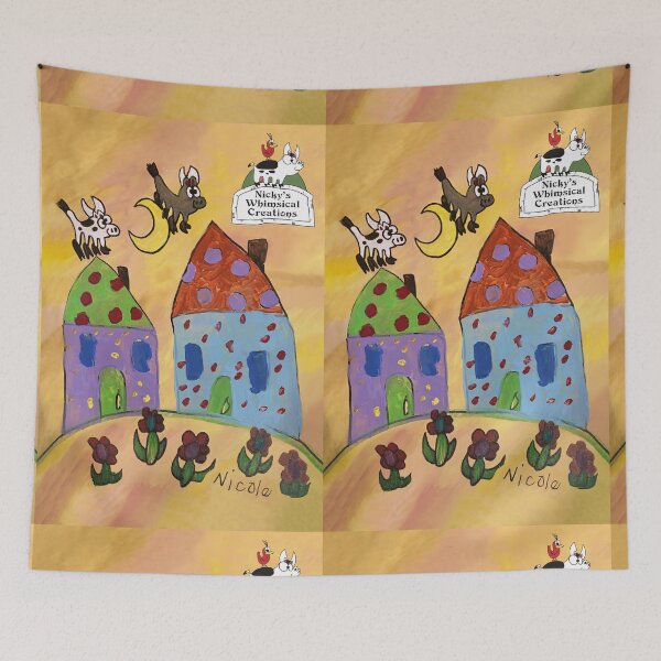 Item preview, Cows Jumping Over the Moon at the Farm + logo designed and sold by NickysWhimsical.