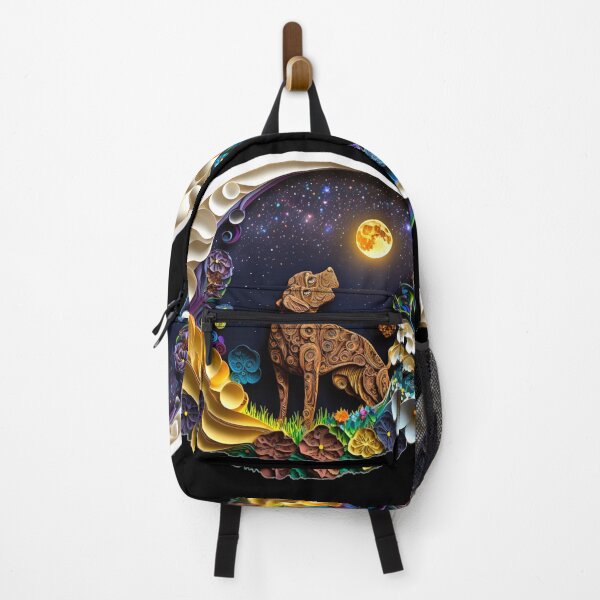 Item preview, Chocolate Brown Labrador Retriever Dog in Space Full Moon Glowing Planets Stars Art designed and sold by Lovedogz4life.