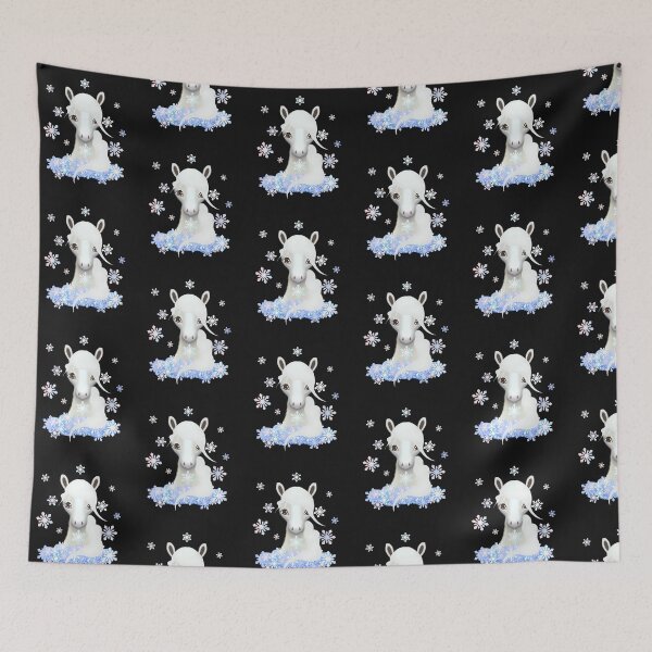 Item preview, Cute Horse in Snow Cloud with Snowflakes designed and sold by cuteunicornshop.