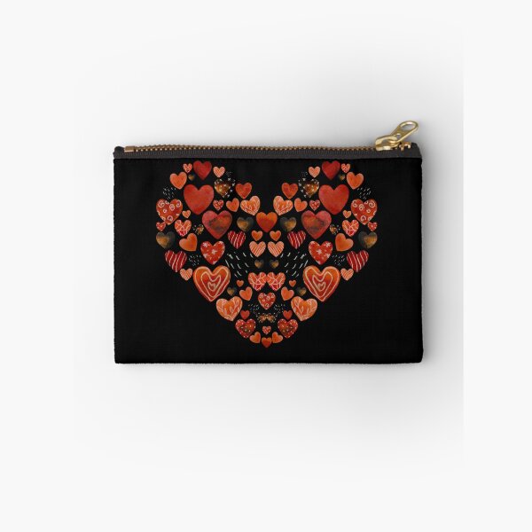 Item preview, Red heart brown design a watercolor sketch black designed and sold by Yana Mustafina | Boho Soulful Designs.