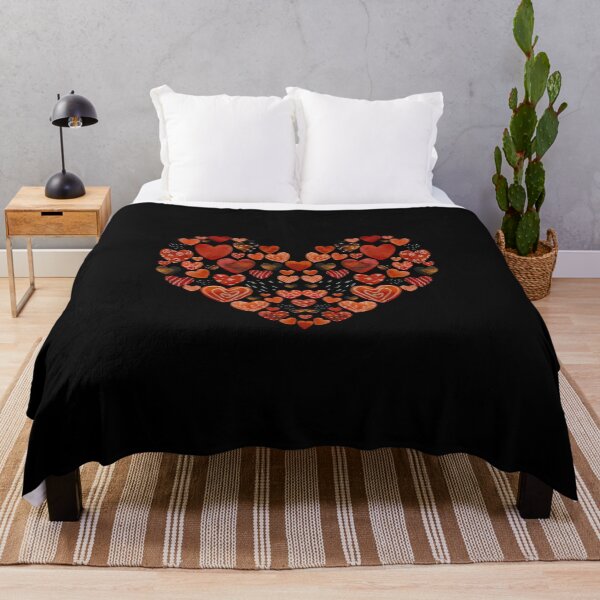 Item preview, Red heart brown design a watercolor sketch black designed and sold by Yana Mustafina | Boho Soulful Designs.