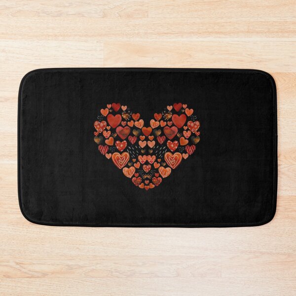 Item preview, Red heart brown design a watercolor sketch black designed and sold by Yana Mustafina | Boho Soulful Designs.