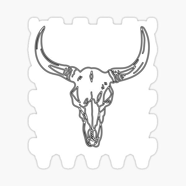 Cow Skull Western Graphic Pattern Sticker For Sale By Artfulnotebook Redbubble 0067