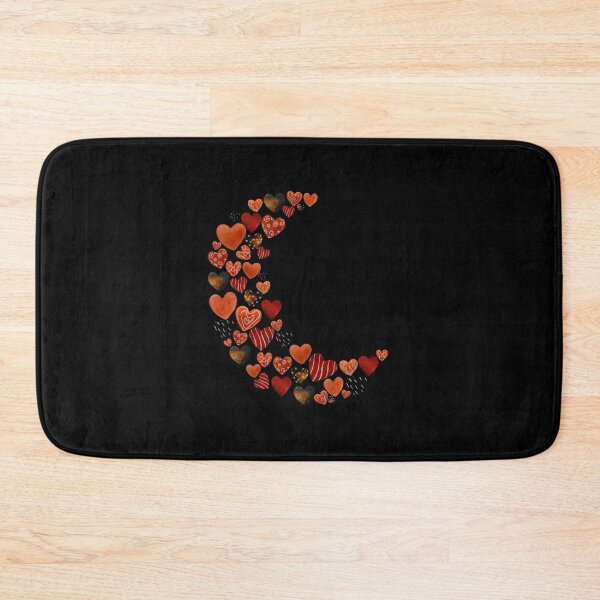 Item preview, Heart crescent half moon red textured watercolor black designed and sold by Yana Mustafina | Boho Soulful Designs.