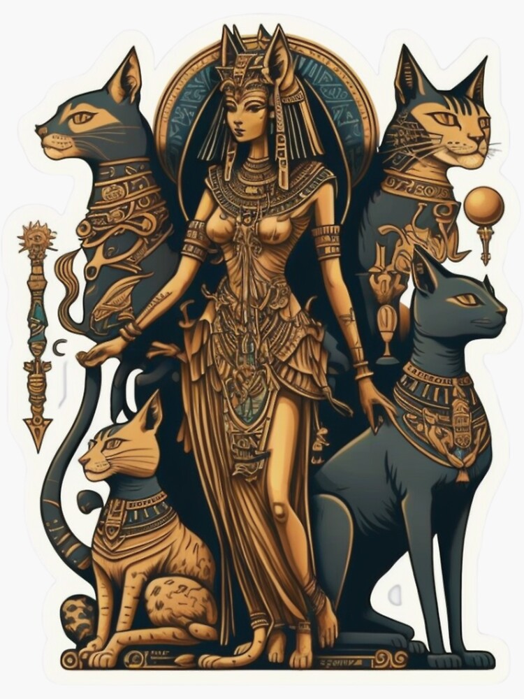 "Egyptian Cat Sphynx God Goddess" Sticker for Sale by ItisWhatitis