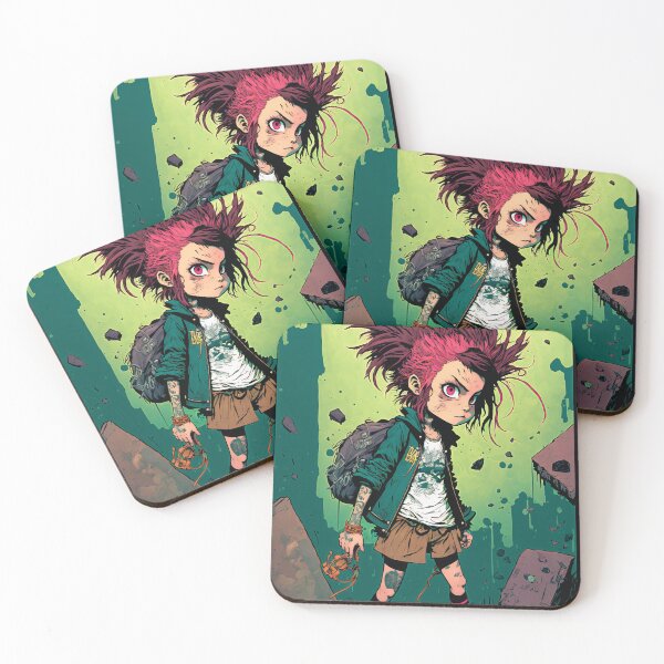 Item preview, Crazy Hair Punk Rock Schoolgirl Comic Art #10 designed and sold by Unicorn Trainwreck.