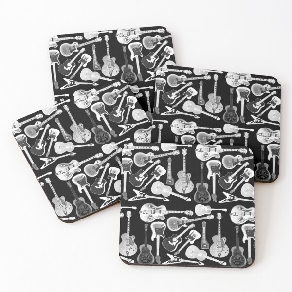 Item preview, Guitars, Guitars, Guitars! on black designed and sold by Jen K Wilson.