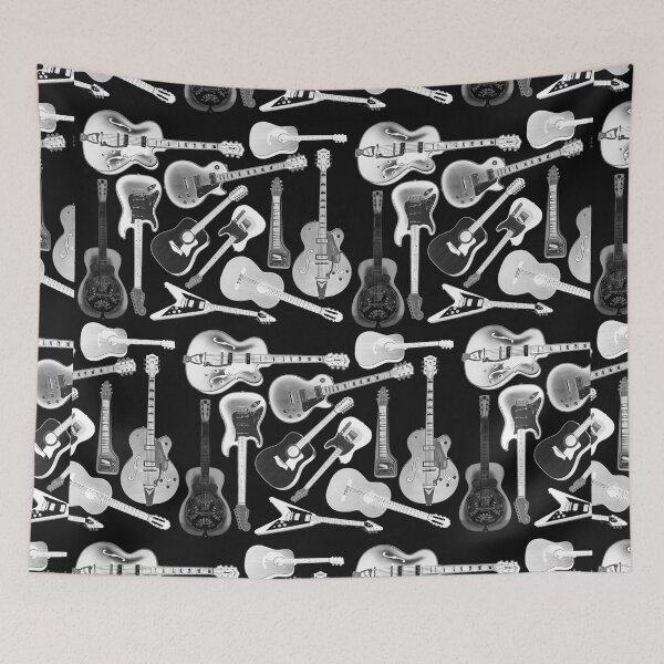 Item preview, Guitars, Guitars, Guitars! on black designed and sold by Jen K Wilson.