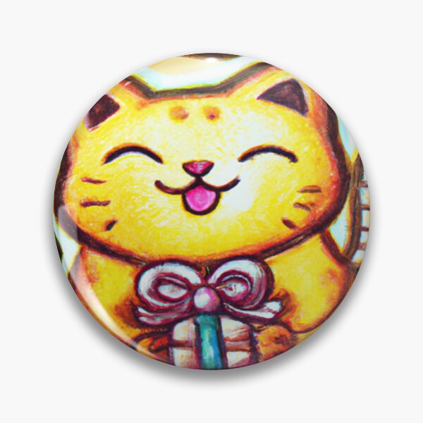 Item preview, Yellow happy cute kitten celebrating with a gift designed and sold by DuniDesign.
