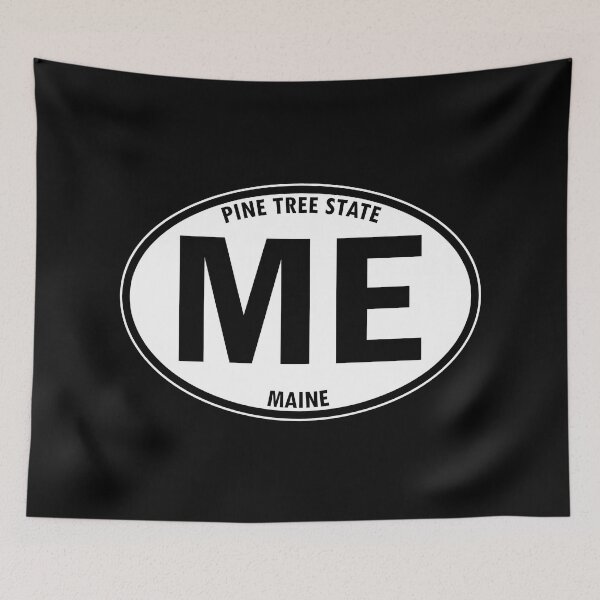 Item preview, Maine, ME, Pine Tree State - State Abbreviation and Motto Oval Travel Bumper Sticker for your Car or Luggage.  designed and sold by BBTravels.