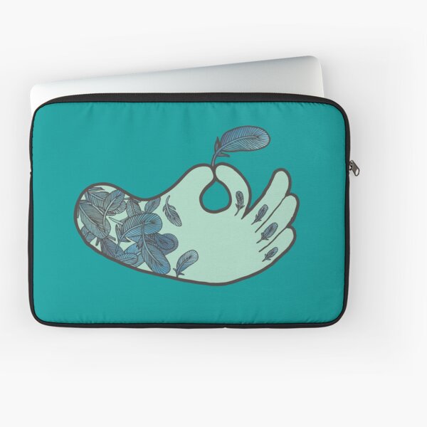 Blue Feather Tattoo Laptop Sleeve