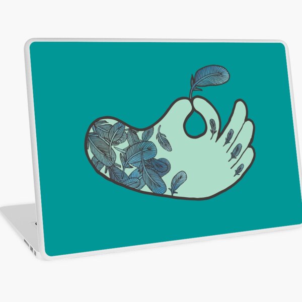 Blue Feather Tattoo Laptop Skin