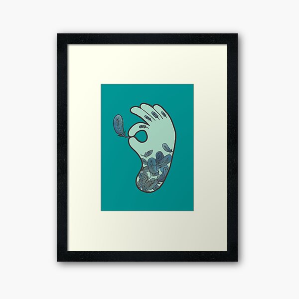 Blue Feather Tattoo Framed Art Print