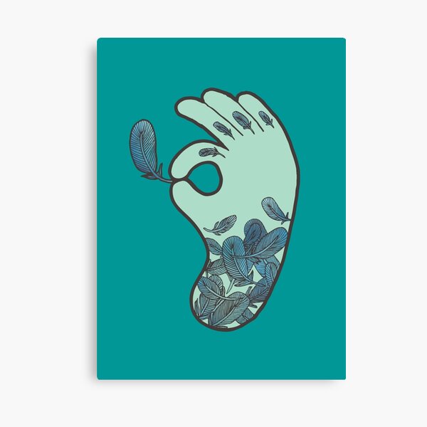 Blue Feather Tattoo Canvas Print