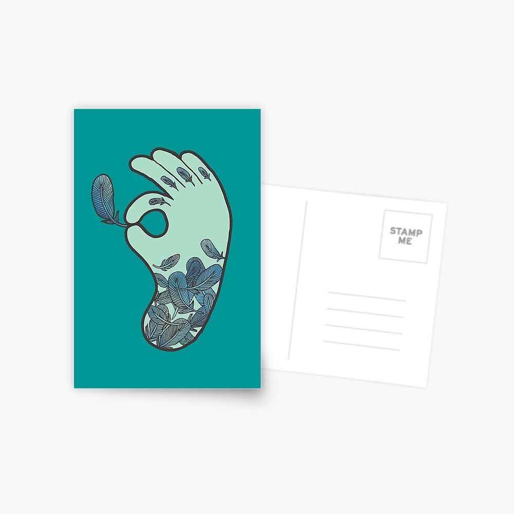 Blue Feather Tattoo Postcard